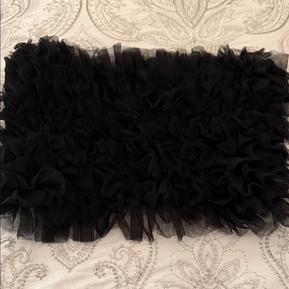 Elegant Black Ruffled tube top